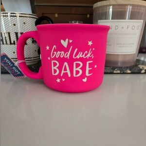 NWT "Good Luck, Babe" Pink Soft Touch Mug
